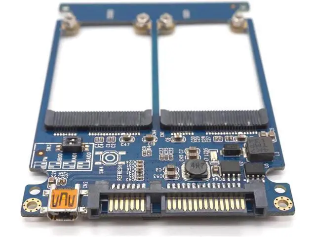 Alt view image 4 of 7 - Dual mSATA RAID to 22pin SATA Adapter 2.5 inch SATA 3.0 Enclosure USB3.0 to 2 MSATA SATA 3 RAID 0/1