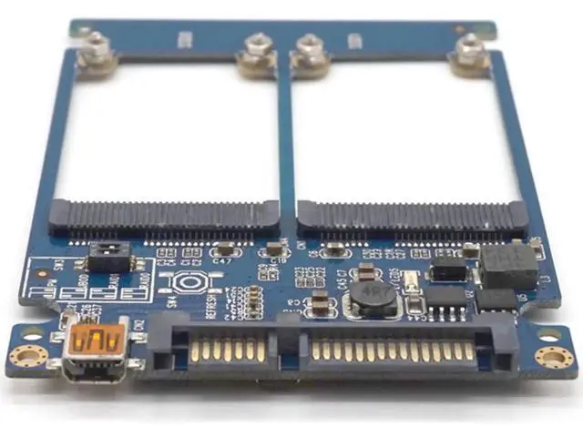 Alt view image 6 of 7 - Dual mSATA RAID to 22pin SATA Adapter 2.5 inch SATA 3.0 Enclosure USB3.0 to 2 MSATA SATA 3 RAID 0/1