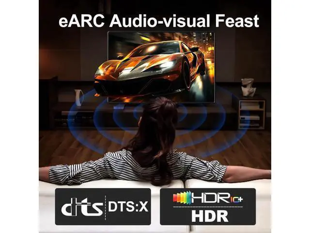 Alt view image 5 of 6 - AOMOPROING 16K HDMI 2.2 Cable 3m 10ft High Speed 96Gbps 12Bit 16K@60Hz 8K@240Hz 4K@480Hz Braided Gold Plated UHD HDR Support HDCP 3D HDMI Connection Compatible with PS5 Monitor TV