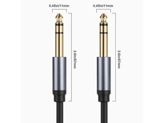 Alt view image 2 of 4 - 6.35 male to male three core dual channel stereo noise cancellation mono electric box sound mixer Guitar 6.5mm audio cable 5m