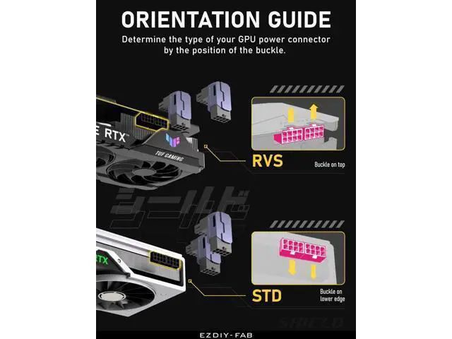 Alt view image 2 of 6 - Shield Series 8-Pin PCIe GPU Power Adapter,90-Degree Angled Connector, Aluminum Design for Graphics Cards Reverse Type,Purple-2 Pack