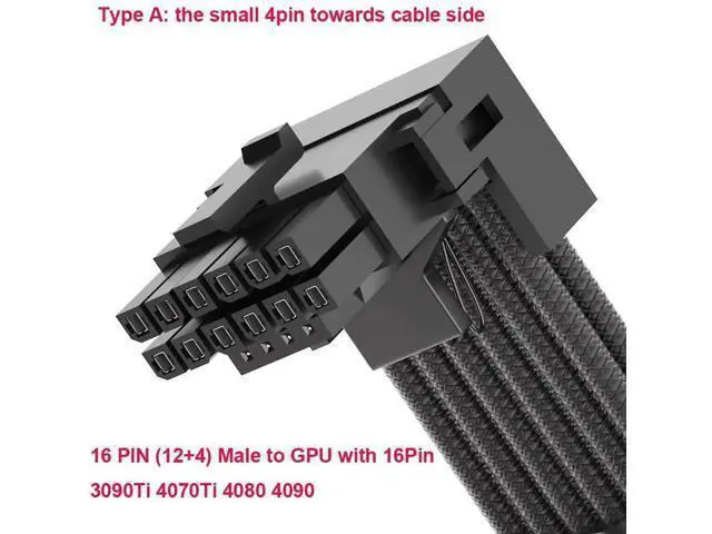 Alt view image 3 of 6 - 12VHPWR 90 Degree Adapter for C.orsair PCIE 5.0 16AWG 600W 12VHPWR Adapter Dual 8 Pin PCIe to 16 Pin 12+4 Pin for RTX 4090 4080 3090TI 4070Ti Graphics Card GPU, ONLY for C.orsair Power Supply (Type A)