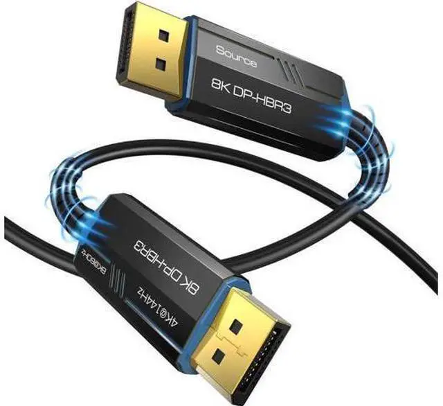 Main image of 8K Long DP Fiber Optic Cable 16FT/5, Displayport 1.4 Cable, 32.4Gbps Ultra High Speed, 8K@60Hz, 4K@144Hz, Support HBR3, DSC 1.2, HDR10, Compatible with Graphics Card, Projector, Monitor