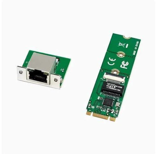 Alt view image 2 of 8 - M.2 B+M KEY to Gigabit single-port wired industrial computer NIC RTL8111F Ethernet FPC cable 225 RTL8111F A+E Bent needle Gigabit