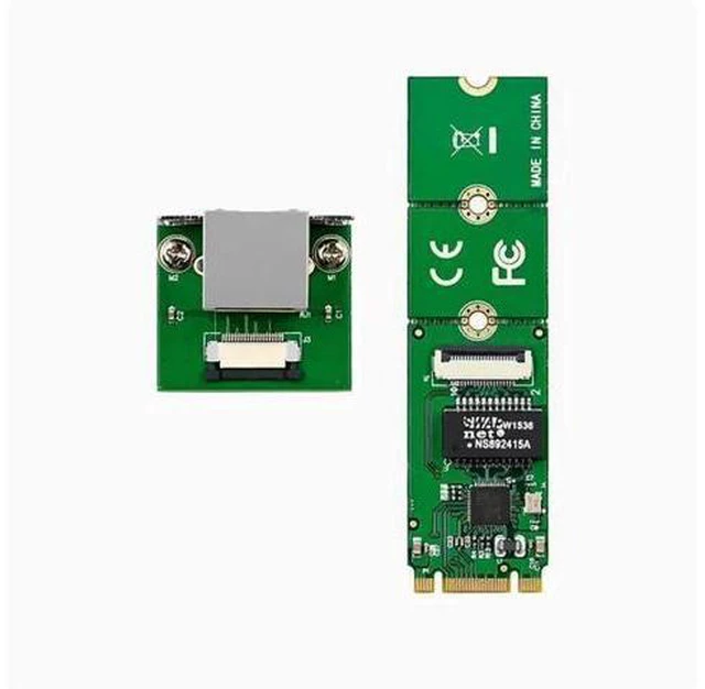 Alt view image 3 of 8 - M.2 B+M KEY to Gigabit single-port wired industrial computer NIC RTL8111F Ethernet FPC cable 225 RTL8111F A+E Bent needle Gigabit