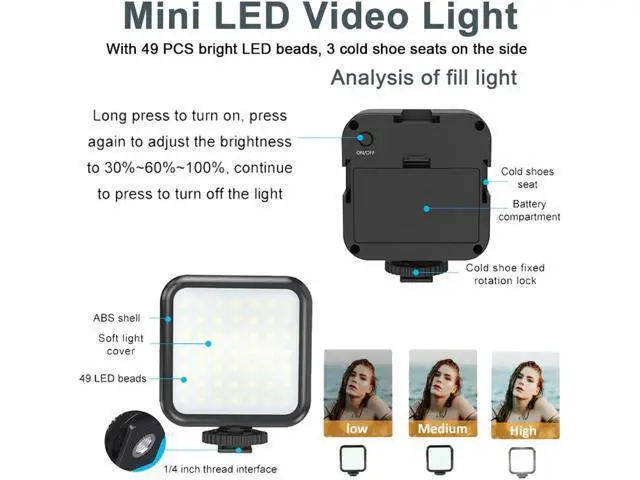 Alt view image 3 of 7 - Professional Smartphone Vlog Shooting Kits with Microphone LED Light Camera Tripod Holder for Live Photography YouTube Recording