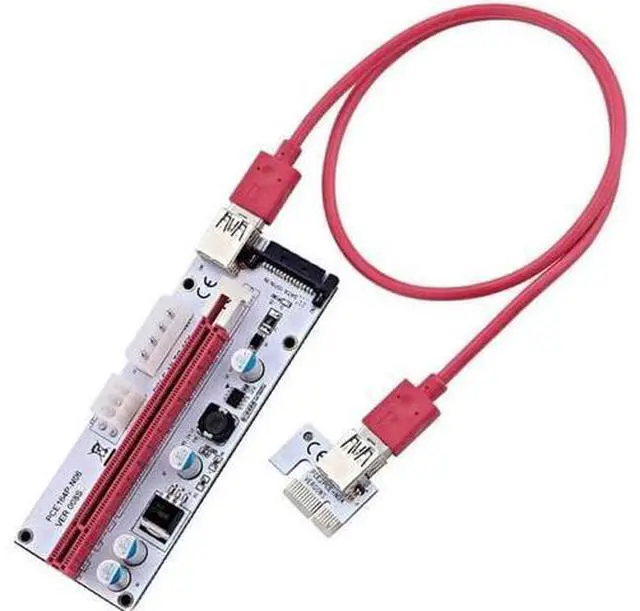 Alt view image 3 of 6 - 6PCS 008S 3 In 1 PCIe PCI-E PCI Express Riser Card 1x To 16x USB 3.0 Data Cable For Bitcoin Mining BTC Graphics Card
