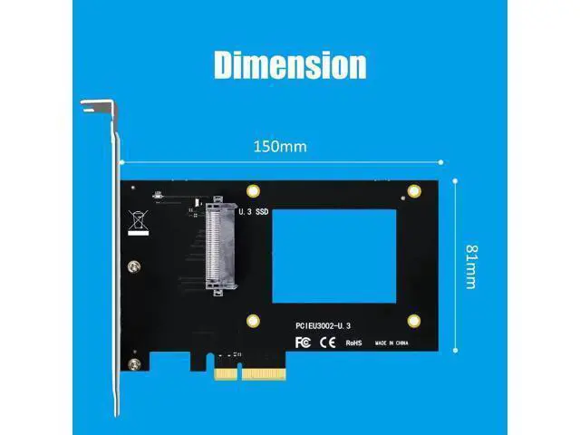 Alt view image 3 of 6 - Aomoproing PU13 U.3 to PCIe 4.0 X4 Adapter for 2.5 Inch U.3 SSD, PCIe 4.0 X4 Full Speed
