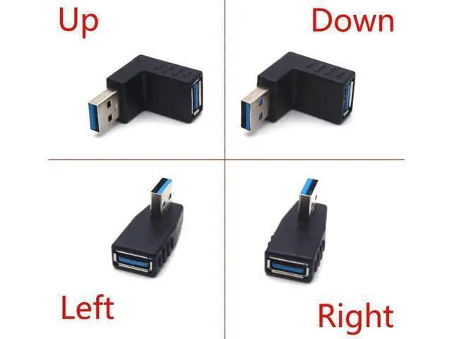 Alt view image 2 of 3 - Aomoproing USB 3.0 A Male to A Female Connector 90 Degree Angle L Shape Converter Plug Data Adapter 3Pairs Up + Down