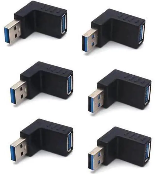 Main image of Aomoproing USB 3.0 A Male to A Female Connector 90 Degree Angle L Shape Converter Plug Data Adapter 3Pairs Up + Down