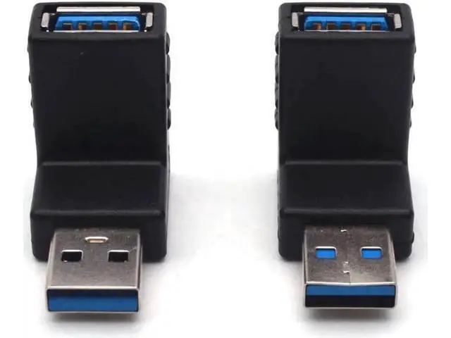 Alt view image 3 of 3 - Aomoproing USB 3.0 A Male to A Female Connector 90 Degree Angle L Shape Converter Plug Data Adapter 3Pairs Up + Down