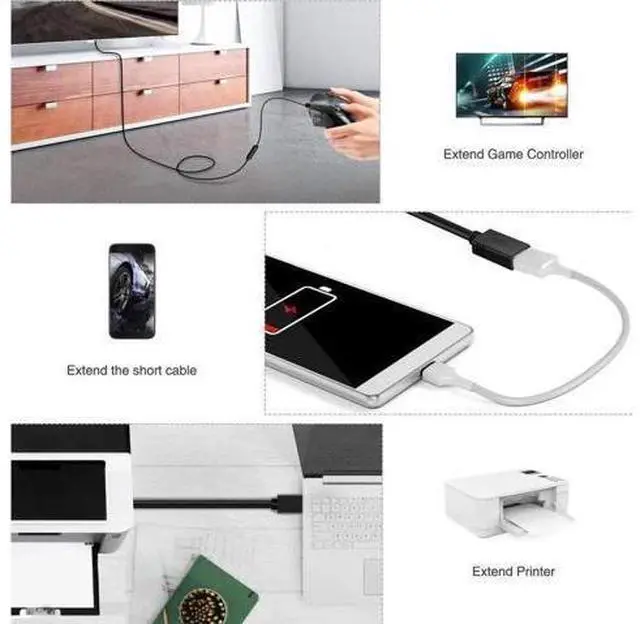Alt view image 4 of 7 - Aomoproing 10 ft. USB 3.0 Extension Cable , USB 3.0 Extension Cable - A-Male to A-Female for USB Flash Drive, Card Reader, Hard Drive, Keyboard,Mouse,Playstation, Xbox, Printer, Camera