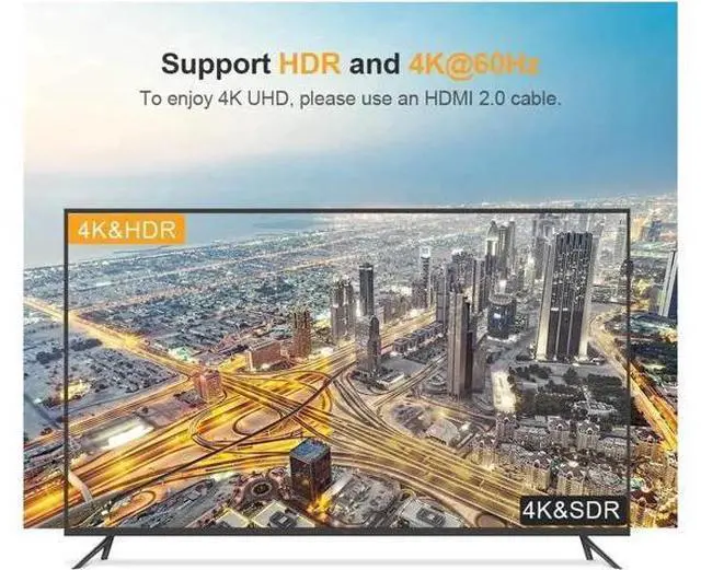 Alt view image 4 of 7 - Active DP to HDMI Adapter HDR 4K@60Hz, CableCreation Gold-Plated DisplayPort 1.4 to HDMI 2.0 Converter (Male to Female), Support 4K@60Hz, 2K@144Hz, 1080P@144Hz, Eyefinity Multi-Display