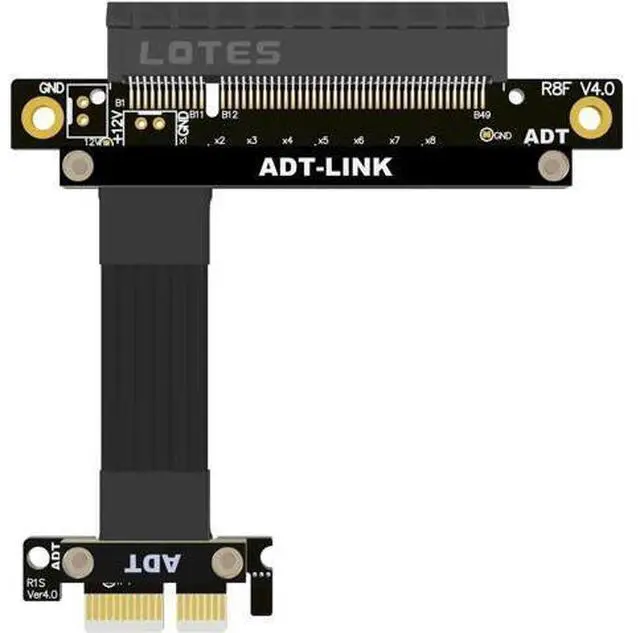 Alt view image 2 of 4 - PCI Express 4.0 R18 PCIe X1 To X8 Extension Cable Support Network Card SSD Hard Disk PCI Express 4.0 Riser 8x 1x Gold