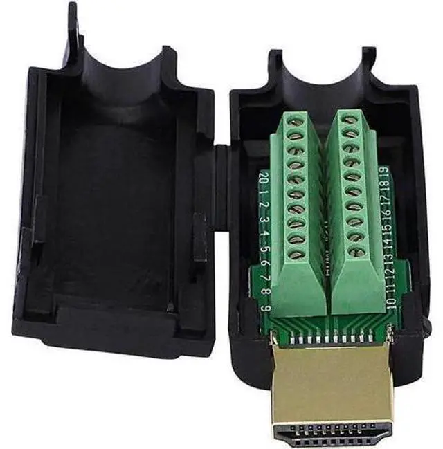 Main image of HDMI Solderless Adapter Gold Plated HDMI Extension Cable Connector Signals Terminal Breakout Board Free Welding Connector with Plastic Cover Screwdriver