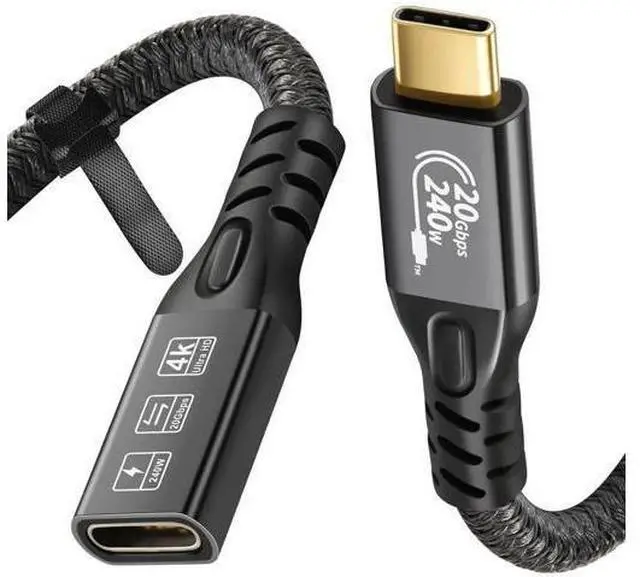 Alt view image 7 of 7 - Aomoproing USB C 3.2 Extension Cable, 2PCS 20Gbps USB 3.2 Gen2 Type-C Male to Female Extender Cable Ultra HD 4K@60Hz 240W Charging Data Transfer Compatible with External SSD (2PCS Extension Cable 2M)