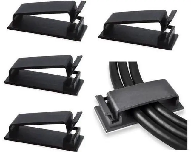 Main image of 50Pcs Self Adhesive Cable Management Clips Cable Organizers Wire Clips Cord Holder for TV PC Ethernet Cable under Desk Home Office Outdoor
