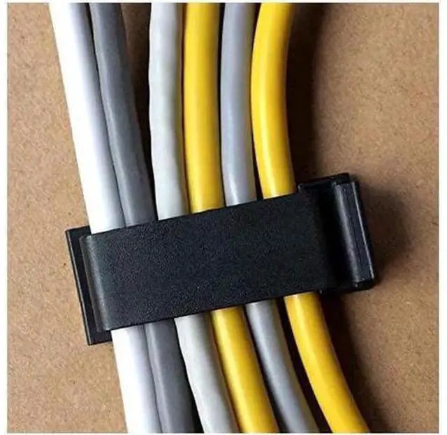 Alt view image 5 of 7 - 50Pcs Self Adhesive Cable Management Clips Cable Organizers Wire Clips Cord Holder for TV PC Ethernet Cable under Desk Home Office Outdoor
