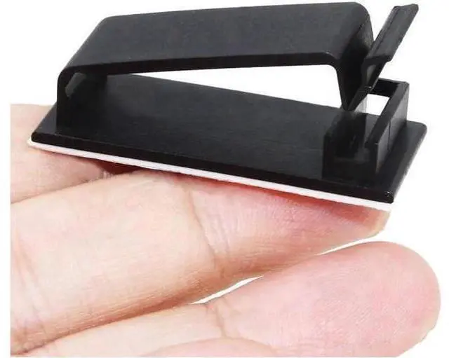 Alt view image 2 of 7 - 50Pcs Self Adhesive Cable Management Clips Cable Organizers Wire Clips Cord Holder for TV PC Ethernet Cable under Desk Home Office Outdoor