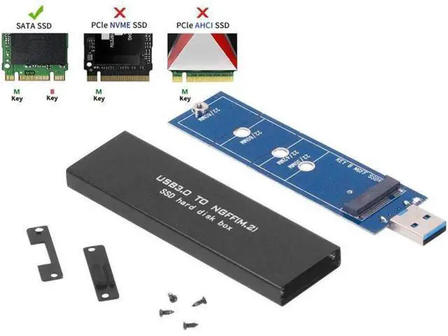 Alt view image 2 of 6 - M.2 SSD USB Enclosure, NGFF Portable USB 3.0 Case, External M.2 SSD Reader, SATA Based Key B Solid State Drive Adapter Converter as External Hard Drive Support 2230 2242 2260 2280