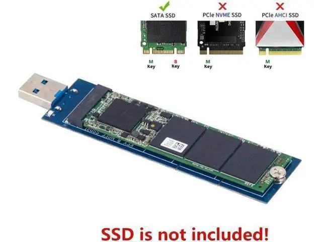 Alt view image 6 of 6 - M.2 SSD USB Enclosure, NGFF Portable USB 3.0 Case, External M.2 SSD Reader, SATA Based Key B Solid State Drive Adapter Converter as External Hard Drive Support 2230 2242 2260 2280