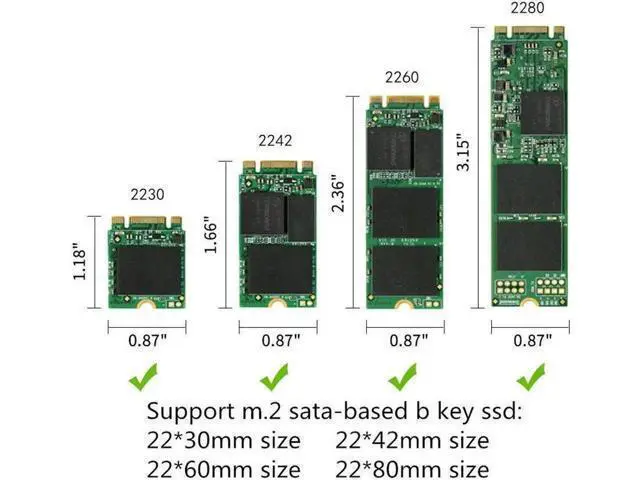 Alt view image 5 of 6 - M.2 SSD USB Enclosure, NGFF Portable USB 3.0 Case, External M.2 SSD Reader, SATA Based Key B Solid State Drive Adapter Converter as External Hard Drive Support 2230 2242 2260 2280