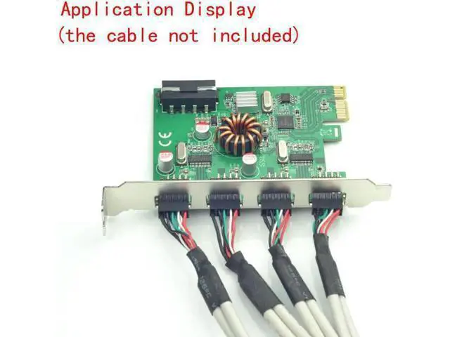 Alt view image 7 of 7 - PCI-E Expansion Card USB 2.0 External 4x 9Pin Header 8-port USB2.0 to PCIe Card Adapter USB HUB