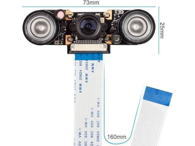 Alt view image 7 of 7 - Werleo for Raspberry PI Camera Module 5MP 1080p OV5647 Sensor HD Video Webcam Supports Night Vision for Raspberry Pi Model B B+ A+ RPi 3 2 1 with FFC Cable - Raspberry pi Camera