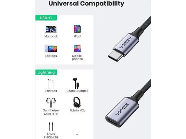 Alt view image 2 of 7 - AOMOPROING UGREEN USB-C to Lightning Audio Adapter Cable USB Type C Male to Lightning Female Headphones Converter for iPad/MacBook/USB C Phones to Connect with Lightning Earphones Support Call