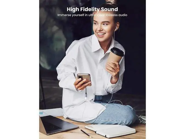 Alt view image 4 of 7 - AOMOPROING UGREEN USB-C to Lightning Audio Adapter Cable USB Type C Male to Lightning Female Headphones Converter for iPad/MacBook/USB C Phones to Connect with Lightning Earphones Support Call