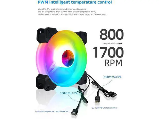 Alt view image 2 of 7 - 12cm 12V 4Pin PWM PC Case Cooler Fan for Computer Chassis 5V 3Pin ARGB Lighting Radiator Cooling Heatsink Fan 120mm