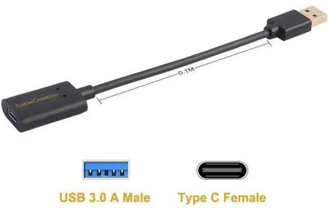 Alt view image 6 of 7 - USB3.1 USB C Female to USB Male Adapter Cable 5Gbps CableCreation USB to USB C Adapter USB C to A Adapter Female USB C Adapter for Laptops Oculus Quest Link Logitech StreamCam Other USB-A Devices