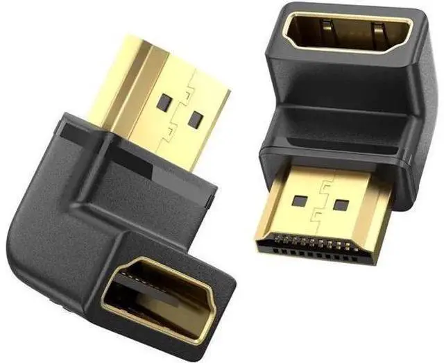 Main image of 8K HDMI Extension Adapter, 2 Pack 90 Degree Right Angle HDMI 2.1 Male to Female Extender Adapter, Support 8K@60Hz, 4K@144Hz, 2K@240Hz, HDR, eARC for Roku, PS4, PS5, HDTV, Xbox