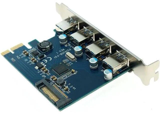 Alt view image 3 of 6 - PCIE to 4 Port USB 3.0 PCI-e Adapter PCI Express USB 3.0 4 port HUB 19Pin 5.0Gbps FL1100 chipset Support WIN10 WIN8 MAC OS