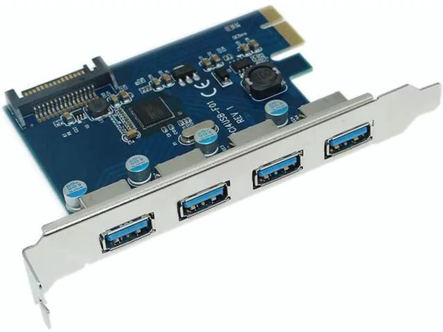 Alt view image 5 of 6 - PCIE to 4 Port USB 3.0 PCI-e Adapter PCI Express USB 3.0 4 port HUB 19Pin 5.0Gbps FL1100 chipset Support WIN10 WIN8 MAC OS