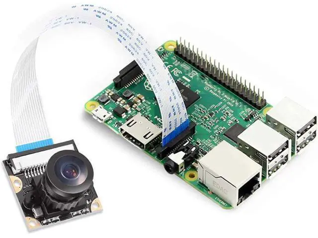 Alt view image 2 of 7 - Raspberry Pi Zero W Camera Module 5MP Wide Angle 160 Degree Fisheye Lens Camera Night Vision OV5647 1080P Sensor HD Webcam Video with Zero Cable for Raspberry Pi Model 3 B B+ A+ RPi 3 2 1 zero zero W