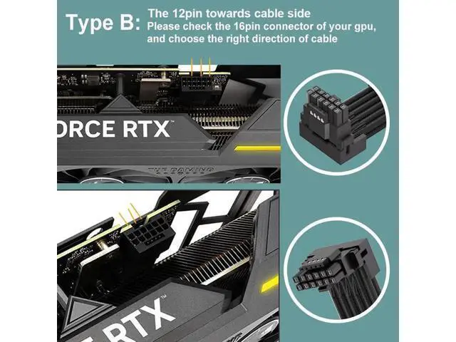 Alt view image 3 of 6 - 12VHPWR 90 Degree Adapter for C.orsair PCIE 5.0 16AWG 600W 12VHPWR Adapter Dual 8 Pin PCIe to 16 Pin 12+4 Pin for RTX 4090 4080 3090TI 4070Ti Graphics Card GPU, ONLY for C.orsair Power Supply (Type B)