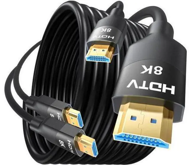 Main image of 8K HDMI 2.1 Cable 15 FT 2-Pack, In-Wall CL3 Rated HDMI 2.1 Cord, Support 8K@60Hz, 4K@120Hz, HDR10+, eARC, SBTM, VRR, QFT, ALLM, 3D, HDCP 2.3 for TV, Monitor, Computer, Laptop, PS5, Xbox, Soundbar