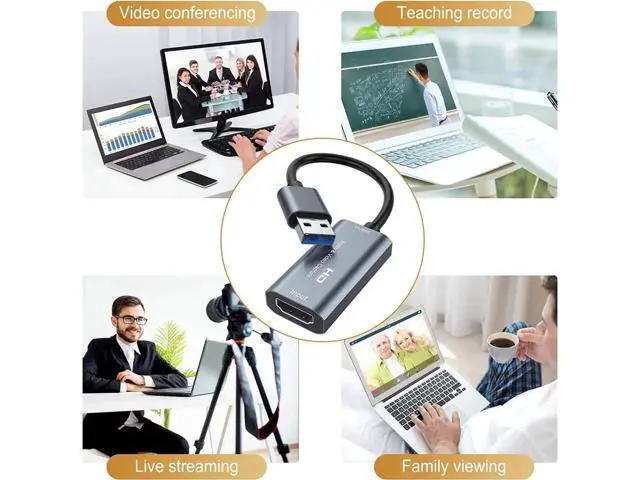 Alt view image 6 of 6 - 4K HDMI Video Capture Card,Video Record Card,Audio Capture Adapter,HDMI to USB Audio Video Recording in 1080P@30Hz, 4K@30Hz for Teaching,Broadcasting,Gaming,Streaming,Video Conference (1 Pack, Silver)