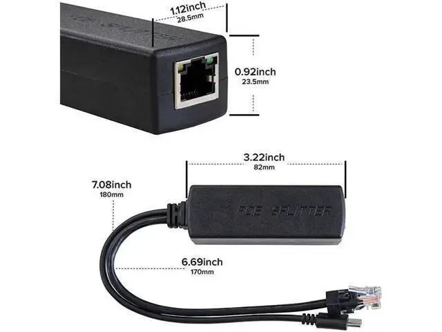 Alt view image 2 of 6 - Aomoproing PoE Splitter USBC 5V Active PoE to USBC Adapter IEEE 8023af Compliant for Pi 4 WiFi Security Cameras and More