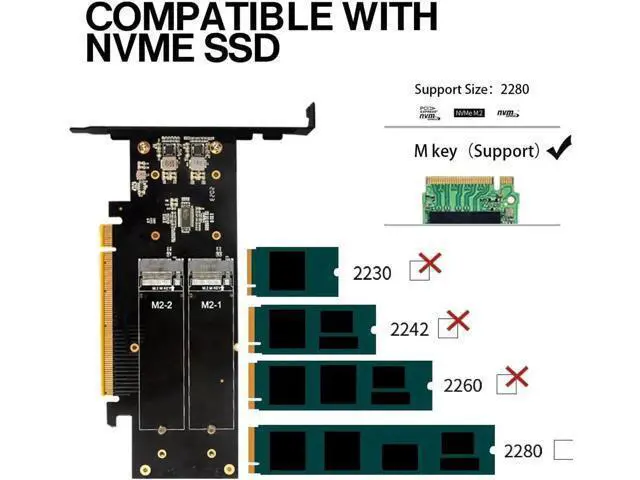 Alt view image 4 of 7 - 4 SSD M.2 X16 PCIe 4.0 X4 Expansion Card with Heatsink, Supports 4 NVMe M.2 2280 up to 256Gbps, Support Bifurcation Raid