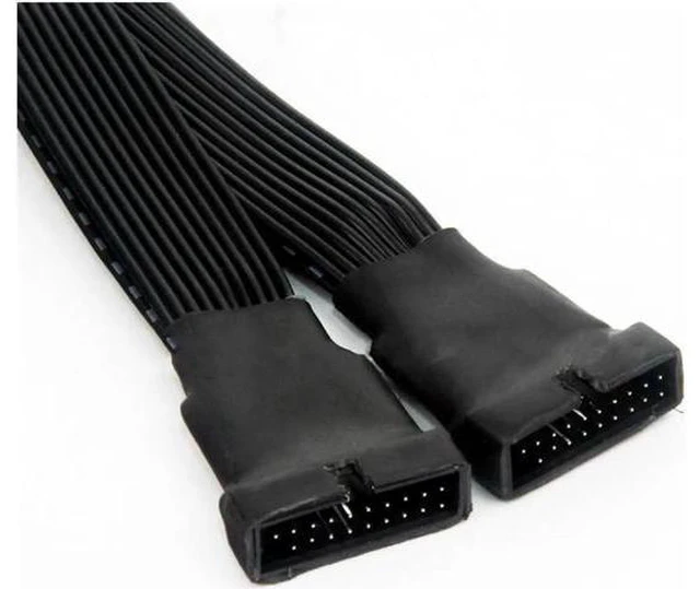 Alt view image 3 of 6 - Aomoproing 12cm 19-pin to USB 3.0 20-pin 1 to 2 Power Splitter Cable 18AWG for Motherboard
