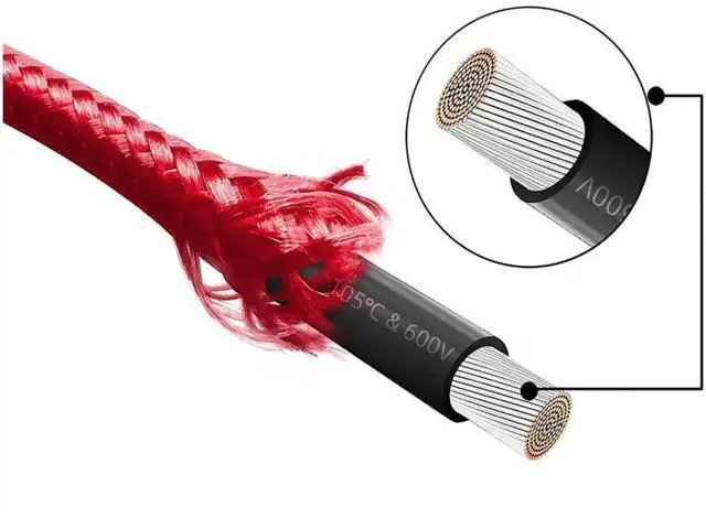 Alt view image 3 of 6 - Aomoproing Power Supply Sleeved Cable, Extension PC Kit, 18AWG 24Pin ATX / 8 (4+4) Pin EPS / 8 (6+2) Pin PCI-E Power Supply PSU Cable with Combs, 30CM Black & Red