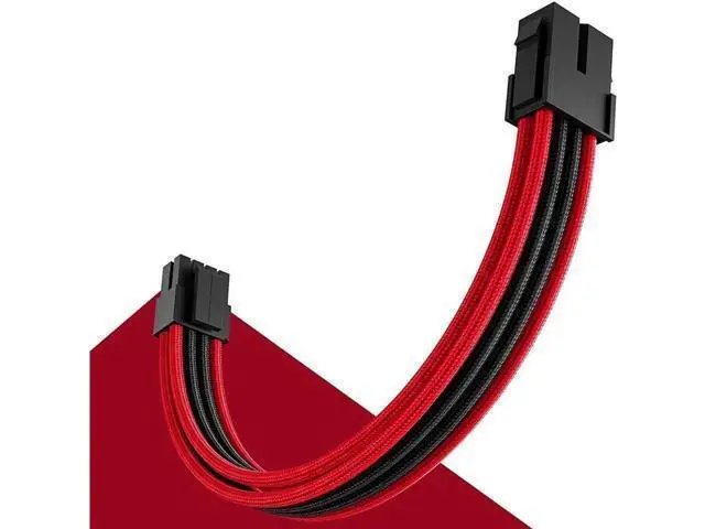 Alt view image 4 of 6 - Aomoproing Power Supply Sleeved Cable, Extension PC Kit, 18AWG 24Pin ATX / 8 (4+4) Pin EPS / 8 (6+2) Pin PCI-E Power Supply PSU Cable with Combs, 30CM Black & Red