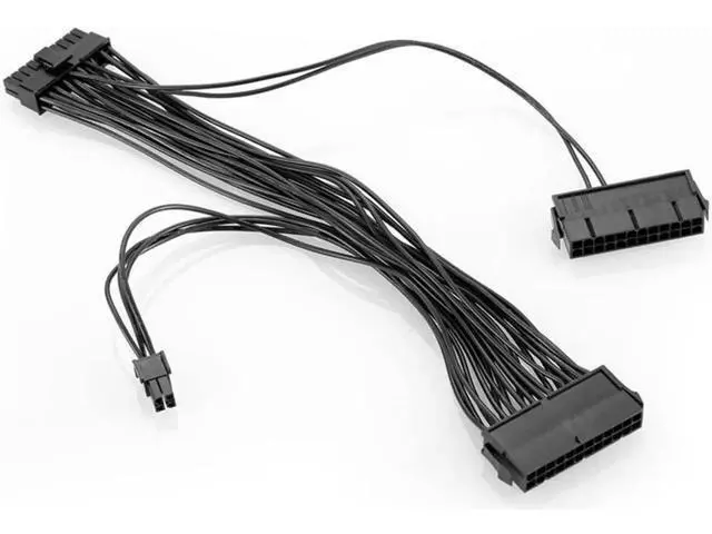 Alt view image 3 of 5 - Dual Psu Power Supply 24 Pin Extension Cable For Atx Motherboard,24 Pin 20 + 4 Dual Multiple Psu Power Supply Cable Sp Adapter Extension Kit