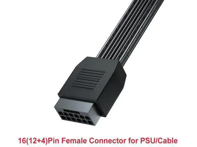 Alt view image 3 of 6 - Aomoproing PCI-e 5.0 12VHPWR 16 Pin Right Angle Adapter Female to Male Extension Cable, 16AWG 600W 12VHPWR 90 Degree Adapter for Graphic Card GPU 12+4pin RTX 3090Ti 4070Ti 4080 4090 (Type B)