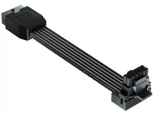 Alt view image 4 of 6 - Aomoproing PCI-e 5.0 12VHPWR 16 Pin Right Angle Adapter Female to Male Extension Cable, 16AWG 600W 12VHPWR 90 Degree Adapter for Graphic Card GPU 12+4pin RTX 3090Ti 4070Ti 4080 4090 (Type B)