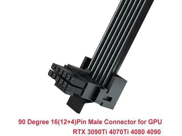 Alt view image 5 of 6 - Aomoproing PCI-e 5.0 12VHPWR 16 Pin Right Angle Adapter Female to Male Extension Cable, 16AWG 600W 12VHPWR 90 Degree Adapter for Graphic Card GPU 12+4pin RTX 3090Ti 4070Ti 4080 4090 (Type B)