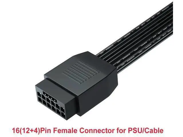 Alt view image 4 of 5 - Aomoproing PCI-e 5.0 12VHPWR 16Pin Right Angle Adapter Female to Male Extension Cable, 16AWG 600W 12VHPWR 90 Degree Adapter for Graphic Card GPU 12+4pin RTX 3090Ti 4070Ti 4080 4090 (Type A)