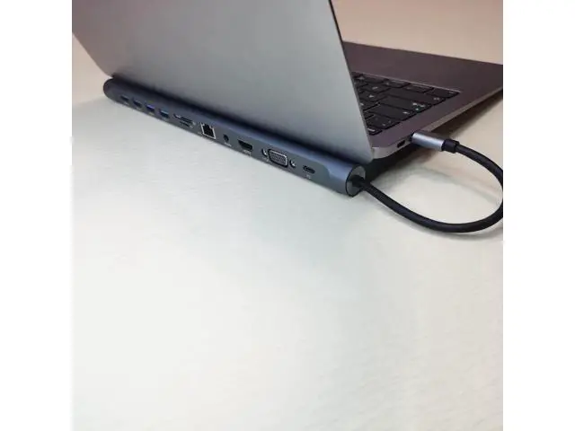 Alt view image 3 of 7 - Type C Laptop Docking Station USB C Dock HDMI-compatible VGA USB Hub Adapter